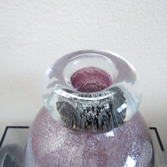 Gorgeous Glass Bubble Vase Decorative Vase Home Accent Large Collectable Art - Picture 9 of 10